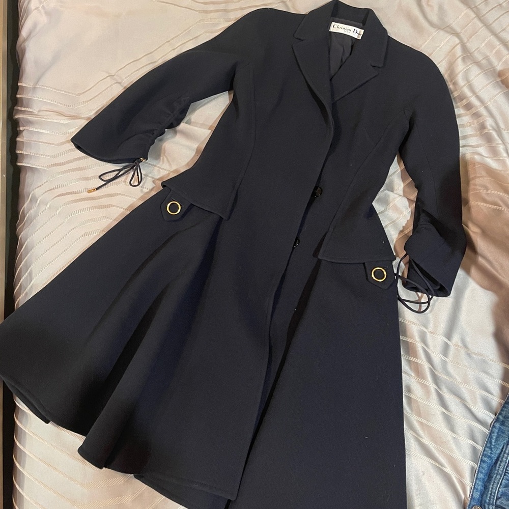 Christian Dior black coat maxi length size 34 dress-like 2016 - Picture 5 of 12